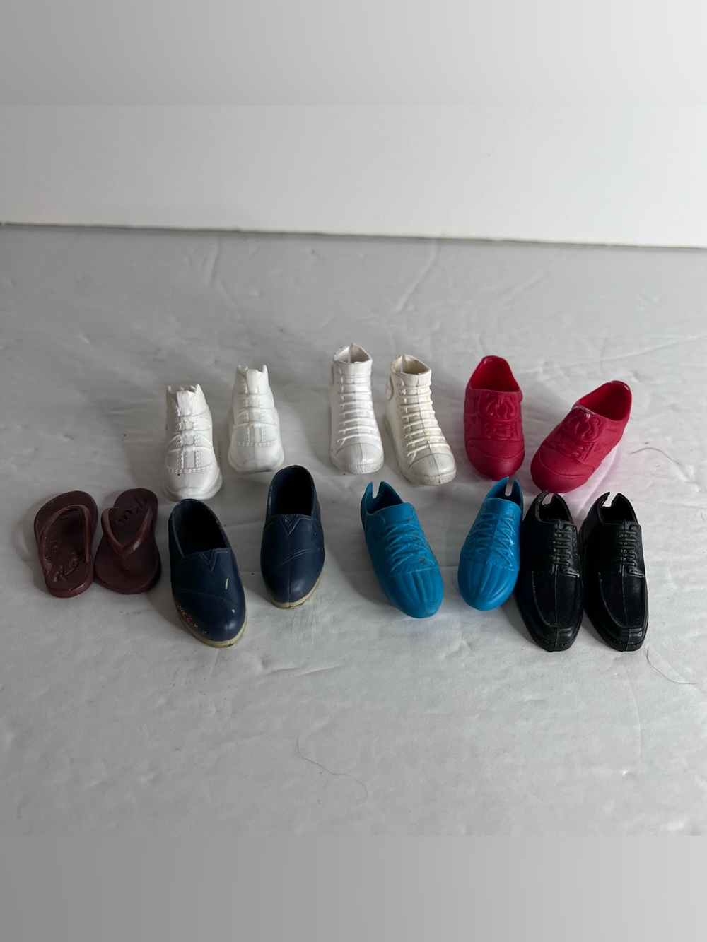 Ken Doll 7 Pairs of Shoes Sneakers Loafers High Tops Flip Flops Mattel